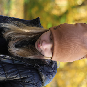 Czapka i komin czekoloadowy