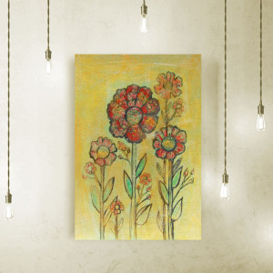 kwiatki rysunek A4, kwiaty obrazek do przedpokoju, boho grafika do domu, rustykalny obrazek z kwiatkami, rysunek z kwiatami