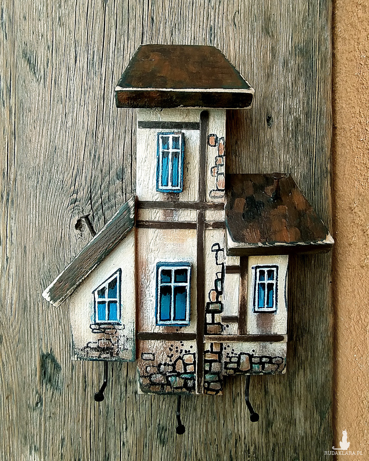 Wieszaczek na klucze - Kamienica z niebieskimi oknami