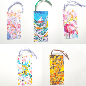 kolorowe zakładki, ładne zakładki do książek, fajne zakładki do książki, zestaw 5 zakładek, prezenty dla gości, prezenciki, upominki, zakładka do książki