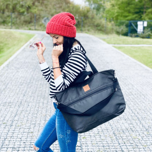 Duża torba z eko skóry "Mili Weekend Bag" - czarna