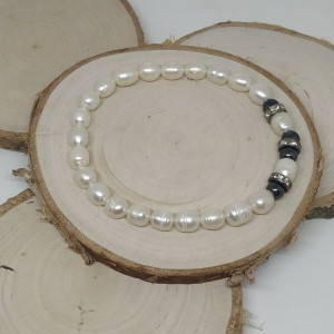 Bransoletka z naturalnych pereł słodkowodnych