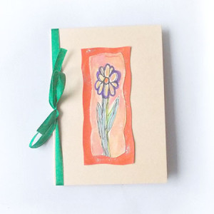 kartka ręcznie malowana, kwiatek kartka, kartka bez życzeń, zaproszenie bez tekstu, podziekowania