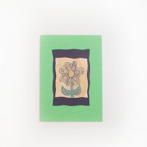 zielona kartka bez życzeń, kartka z kwiatkiem, kwiat kartka ręcznie malowana, ręcznie malowana kartki