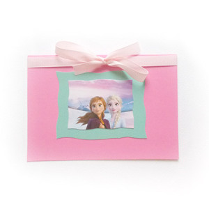 róźowa kartka dla dziewczynki, Frozen kartka na Nowy Rok, bajkowe kartki na Boże Narodzenie, zimowe kartki,  kartka Elsa