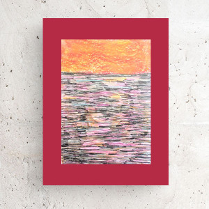 minimalizm rysunek na ścianę, morze rysunek 30x40, morski pejzaż A3, boho grafika do domu, nowoczesny obrazek do loftu, morze plakat malowany ręcznie