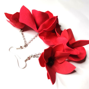 Kolczyki Kwiaty czerwone - zycze ci mężu w wieku średniego kryzysie