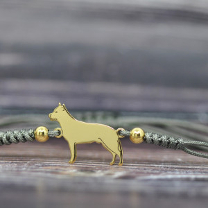 Australian Cattle Dog - bransoletka z psem, srebro pozłacane 925