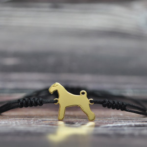 Airedale terrier - bransoletka z psem, srebro 925 pozłacane