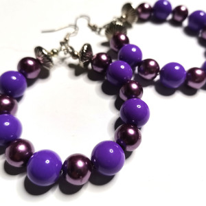 Kolczyki kola z fioletem