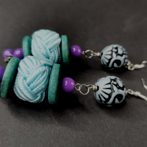 Kolczyki długie niebiesko