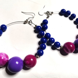 Kolczyki długie niebiesko