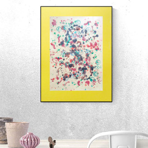 minimalizm dekoracja na ścianę, abstrakcyjny rysunek 30x40, nowoczesny obrazek A3, abstrakcja malowana ręcznie, love rysunek do sypialnni, minimalistyczna grafika na ścianę