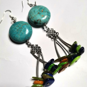 Kolczyki długie kolorowe