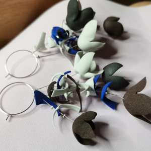 Kolczyki kolorowe kwiaty