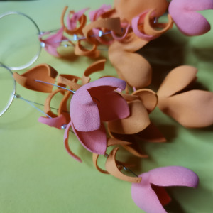 Kolczyki kolorowe kwiaty