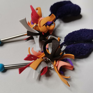 Klipsy duże lekkie kwiaty