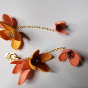 Klipsy duże lekkie kwiaty