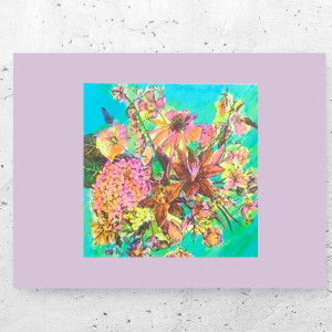 retro plakat A4, kwiatki obrazek do domu, bukiet plakat 21x30, kwiaty plakat na ścianę, mały obrazek z kwiatkami, bukiet plakat do pokoju
