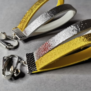 Klipsy leciutkie złoto srebrne