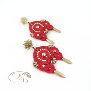 Shambala Red kolczyki sutasz
