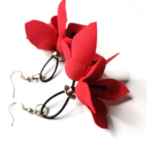 Kolczyki Kwiaty czerwone - zycze ci mężu w wieku średniego kryzysie