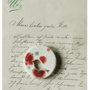 Broszka ażurowy ptaszek nakrapiana