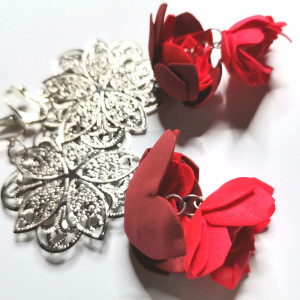 Klipsy filigran kwiaty