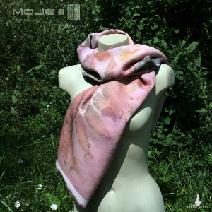 Szal Eko-druk II - wełna z jedwabiem