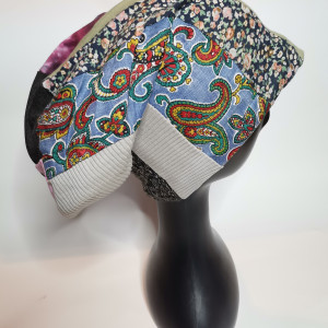 Czapka smerfetka patchworkowa