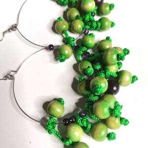 Kolczyki zielone korale