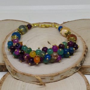 Feria kolorów w bransoletce z pięknych Agatów