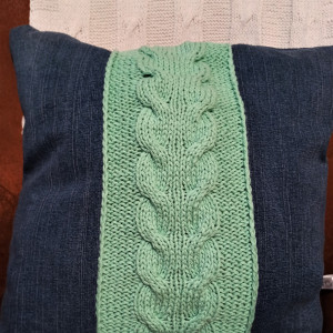 Jeansowa poszewka na poduszeczkę