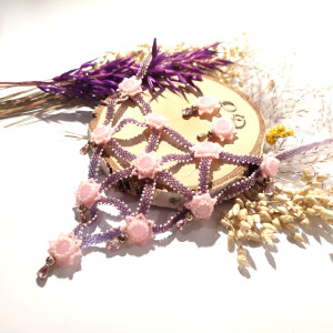 Principessa - naszyjnik kołnierz z koralików i kolczyki