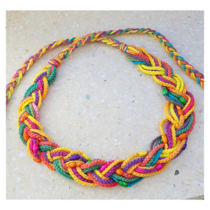 5775 kolorowy naszyjnik; boho naszyjnik; lekki, efektowny; naszyjnik warkocz