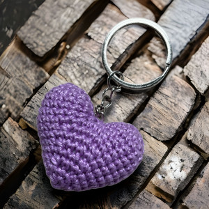 Szydełkowe serce - brelok do kluczy (424818)