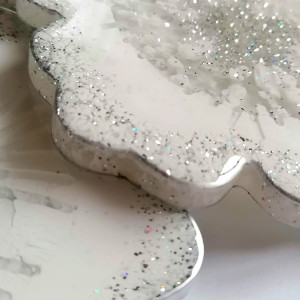 Podkładki. Srebrzyste-białe. Komplet