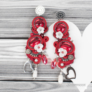 Czerwone kolczyki sutasz Moja Walentynka