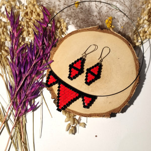 Tetris - zestaw kolczyki i naszyjnik