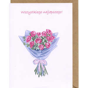 Kartka urodzinowa Bukiet róż