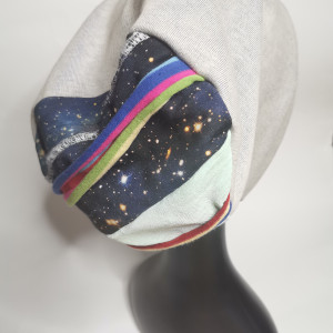 Czapka szara góra patchwork