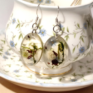 Kolczyki  z żywicy - Las w żywicy