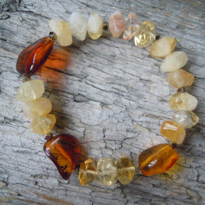 ABARA - bransoletka z bursztynem i cytrynem