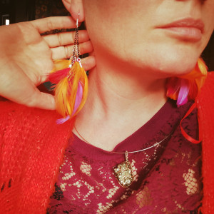 Kolczyki długie pióra