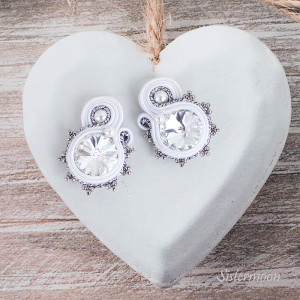 Małe kolczyki ślubne sutasz Swarovski