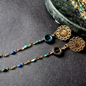 Klipsy  filigrany lancuszek