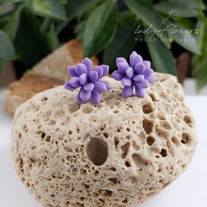 Kolczyki fioletowe sukulenty