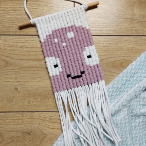 Makrama makatka OŚMIORNICZKA brudny róż