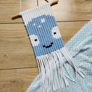 Makrama makatka OŚMIORNICZKA jasny niebieski