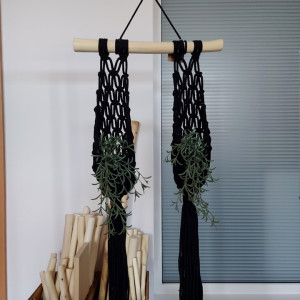 Makrama kwietnik pleciony podwójny